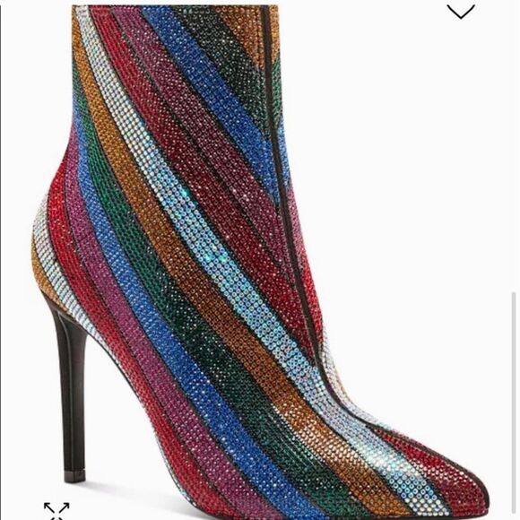 Reisa Reisa2 INC pointy toe boots heeled
booties bling rhinestones shiny… - Picture 7 of 9